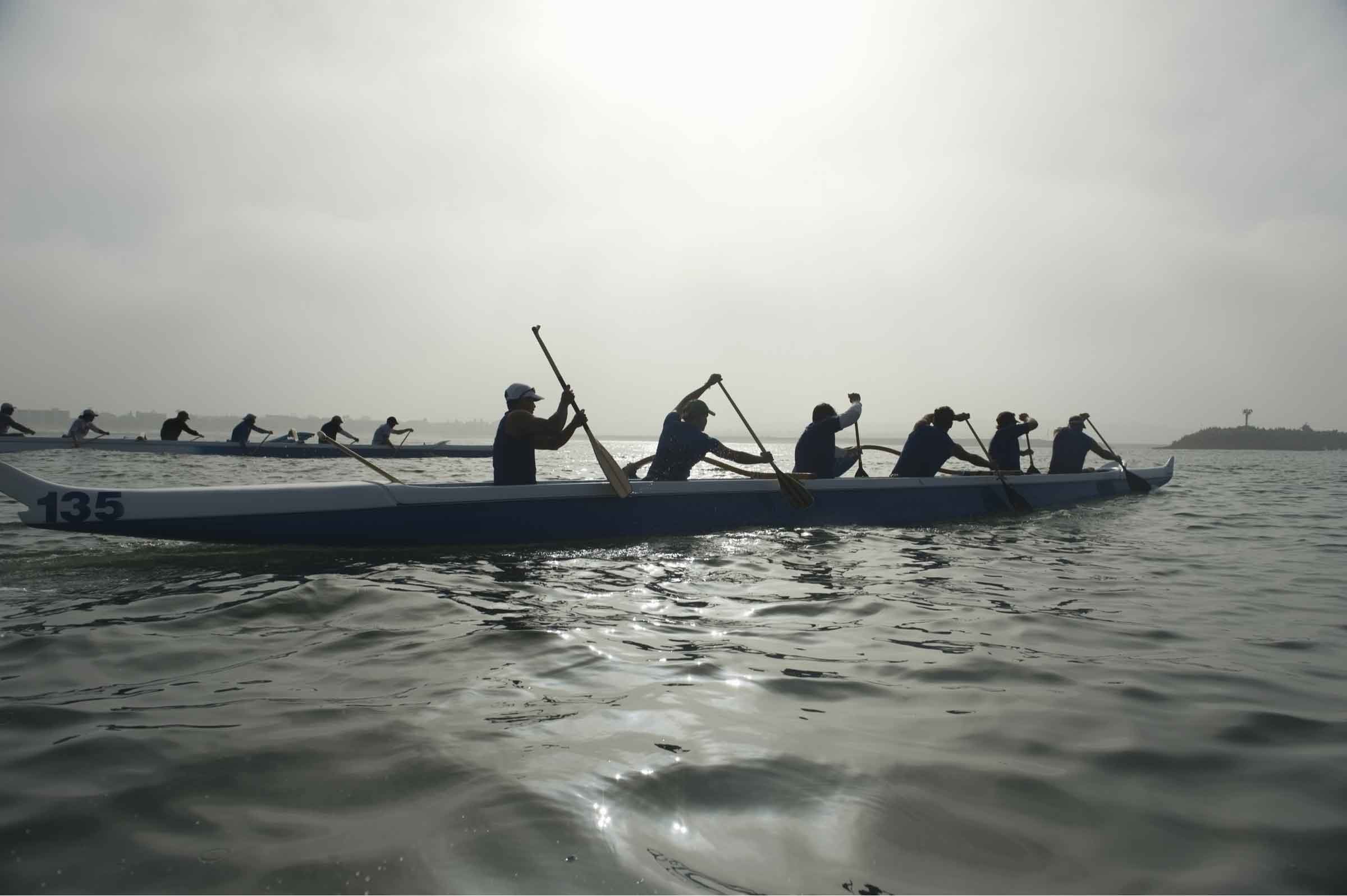rowing team on water